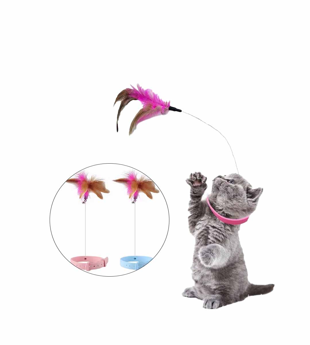 Interactive Feather Cat Toy Collar
