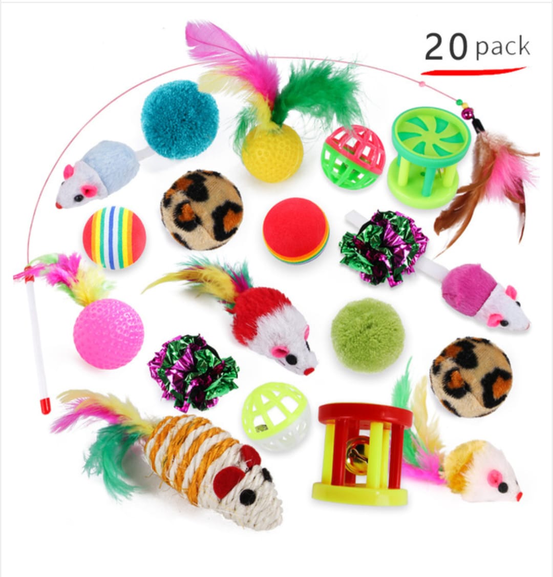 21-Piece Cat Toy Variety Pack – Interactive Fun for Active Cats